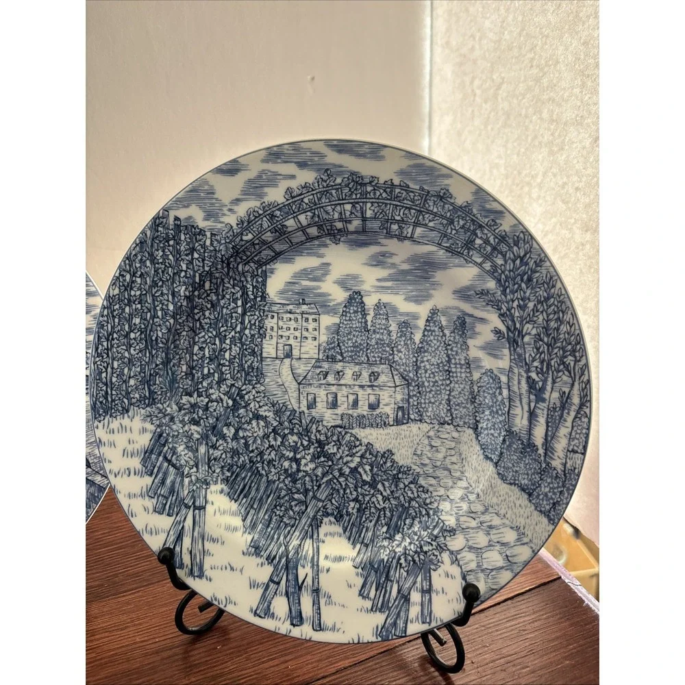 American Atelier At Home Blue Toile 5217 Three Salad Plates 8